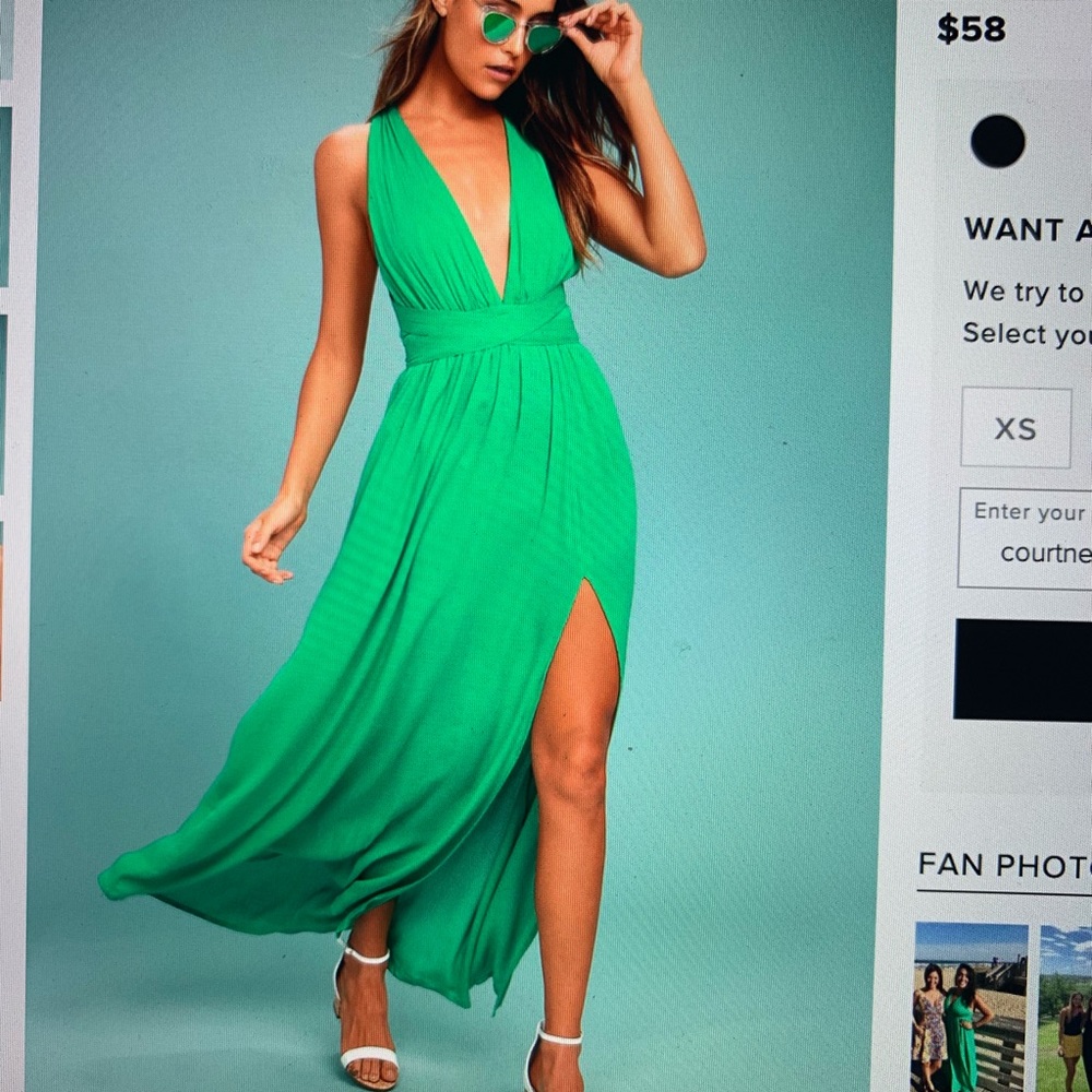 Green wrap dress